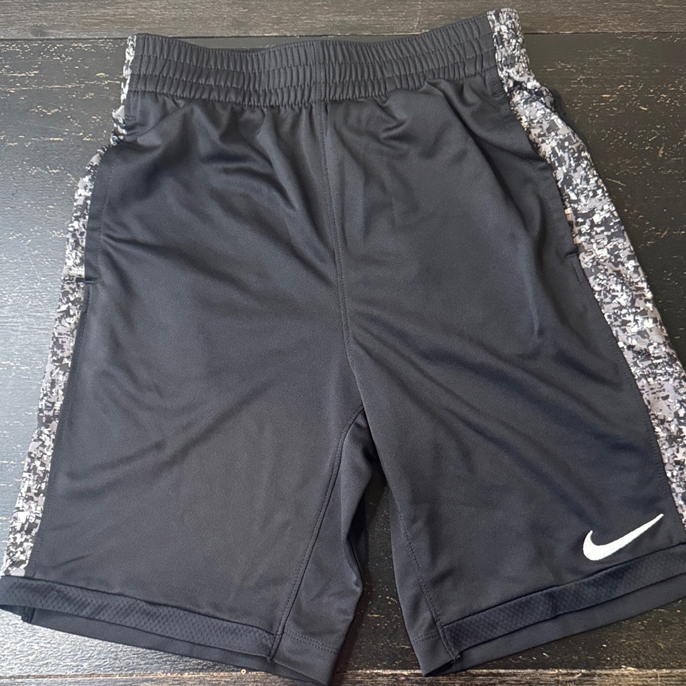 Nike Kids Black and Gray Patterned Shorts